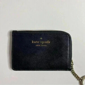 Kate Spade Black Madison Medium L-zip Card Holder